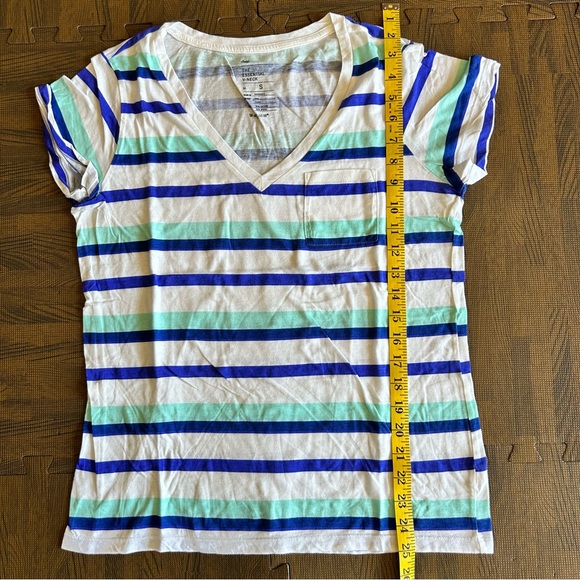 Like New! | GAP | Blue/Mint/White Stripe | Essential V-Neck | Size S - Picture 6 of 8